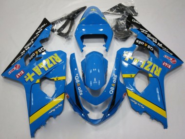 2004-2005 Suzuki GSXR 600 / GSXR 750 Motorcycle Fairings - Blue Gold Black Rizla Canada for Sale