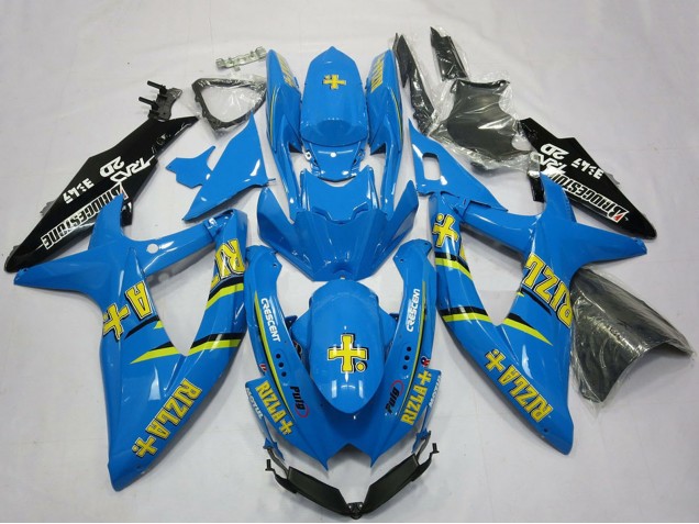 2008-2010 Suzuki GSXR 600 / GSXR 750 Motorcycle Fairings - Blue Black Gold Rizla Canada for Sale