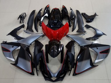 2011-2024 Suzuki GSXR 600 / GSXR 750 Motorcycle Fairings - Grey Red Glossy Black Canada for Sale