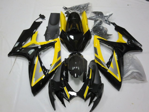 2006-2007 Suzuki GSXR 600 / GSXR 750 Motorcycle Fairings - Yellow Silver Glossy Black Canada for Sale