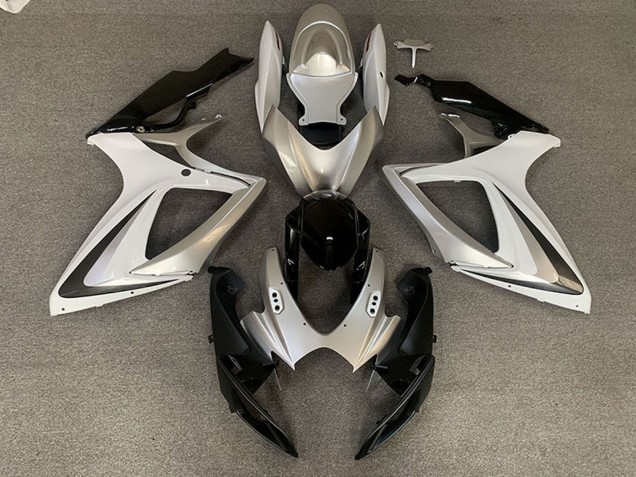2006-2007 Suzuki GSXR 600 / GSXR 750 Motorcycle Fairings - Silver White Glossy Black OEM Style Canada for Sale