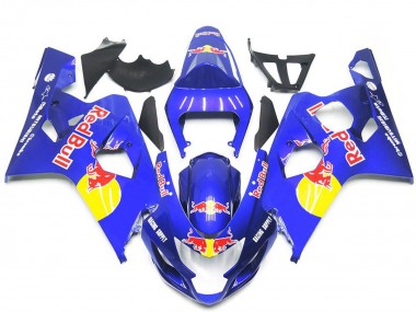 2004-2005 Suzuki GSXR 600 / GSXR 750 Motorcycle Fairings - Blue Yellow Red Bull Style Canada for Sale