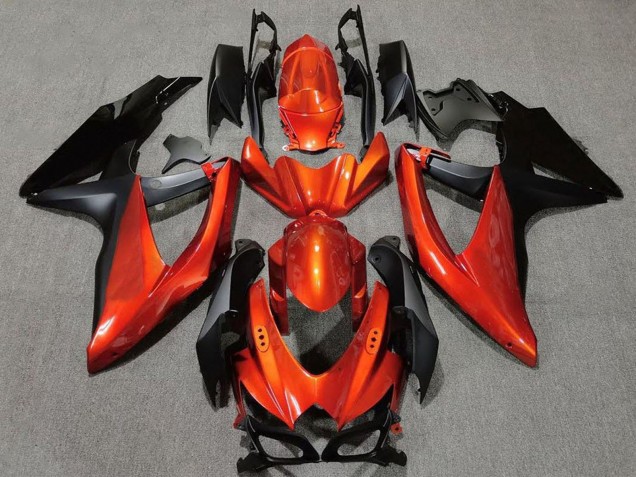 2008-2010 Suzuki GSXR 600 / GSXR 750 Motorcycle Fairings - Orange Matte Black Canada for Sale