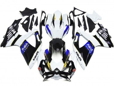 2008-2010 Suzuki GSXR 600 / GSXR 750 Motorcycle Fairings - White Blue Yellow Black Viru Canada for Sale