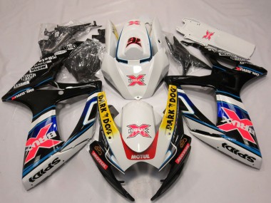 2006-2007 Suzuki GSXR 600 / GSXR 750 Motorcycle Fairings - White Red Blue Yellow Dark Dog X 76 BRUX Canada for Sale
