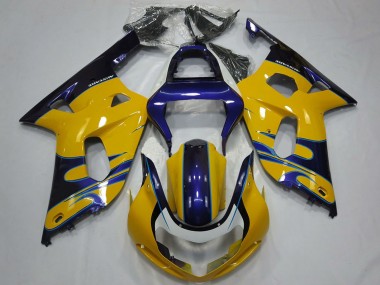 2001-2003 Suzuki GSXR 600 / GSXR 750 Motorcycle Fairings - Yellow Blue Canada for Sale
