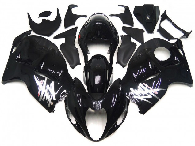 1996-2007 Suzuki GSXR 1300 Motorcycle Fairings - Glossy Black with Silver Decals Canada for Sale