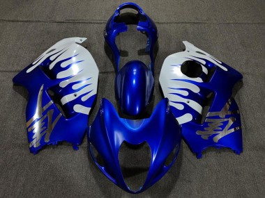 1996-2007 Suzuki GSXR 1300 Motorcycle Fairings - White Blue Flame Canada for Sale