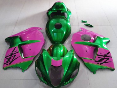 1996-2007 Suzuki GSXR 1300 Motorcycle Fairings - Glossy Green and Pink Canada for Sale