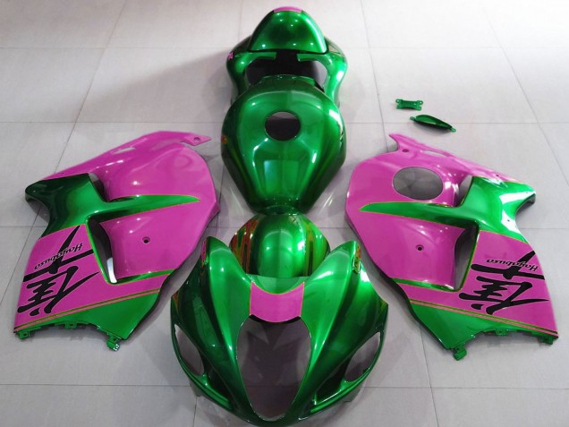 1996-2007 Suzuki GSXR 1300 Motorcycle Fairings - Glossy Green and Pink Canada for Sale