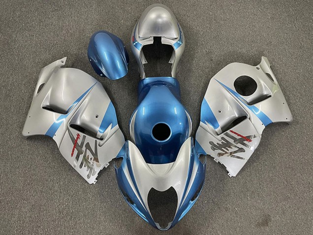 1996-2007 Suzuki GSXR 1300 Motorcycle Fairings - Glossy Light Blue and Silver Canada for Sale