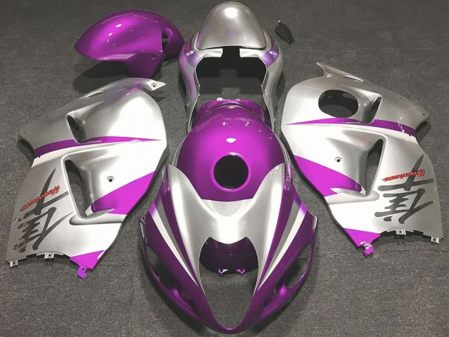 1996-2007 Suzuki GSXR 1300 Motorcycle Fairings - Glossy Pink and Silver Canada for Sale