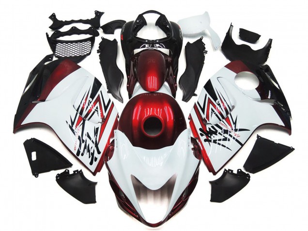 2008-2020 Suzuki GSXR 1300 Motorcycle Fairings - Glossy White Deep Red Canada for Sale