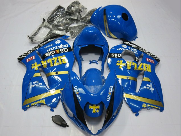 1996-2007 Suzuki GSXR 1300 Motorcycle Fairings - Blue Gold Rizla Canada for Sale