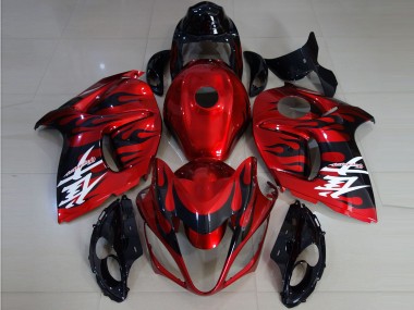 2008-2020 Suzuki GSXR 1300 Motorcycle Fairings - Red Black Flame Canada for Sale