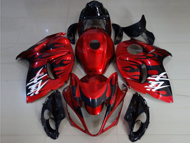 2008-2020 Suzuki GSXR 1300 Motorcycle Fairings - Red Black Flame Canada for Sale