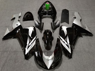 2006-2007 Kawasaki ZX10R Motorcycle Fairings - Glossy Black Silver Canada for Sale