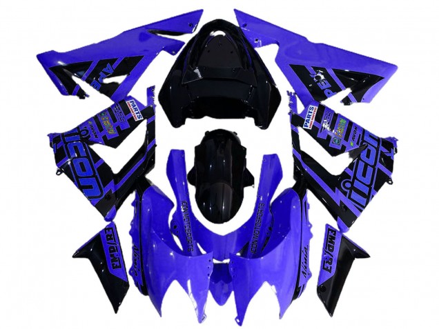 2004-2005 Kawasaki ZX10R Motorcycle Fairings - Blue and Black Logo Canada for Sale