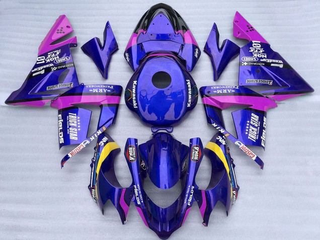 2004-2005 Kawasaki ZX10R Motorcycle Fairings - Blue and Pink Trick Star Canada for Sale