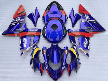 2004-2005 Kawasaki ZX10R Motorcycle Fairings - Blue and Red Trick Star Canada for Sale