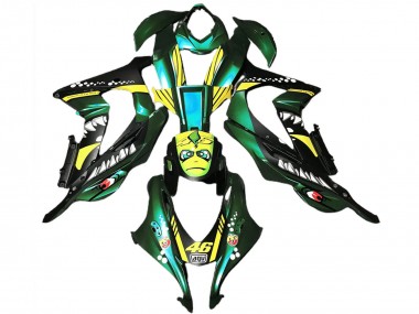 2016-2020 Kawasaki ZX10R Motorcycle Fairings - Forest Green Yellow Shark 46 Canada for Sale