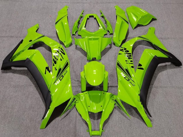2011-2015 Kawasaki ZX10R Motorcycle Fairings - Green Matte Black Canada for Sale