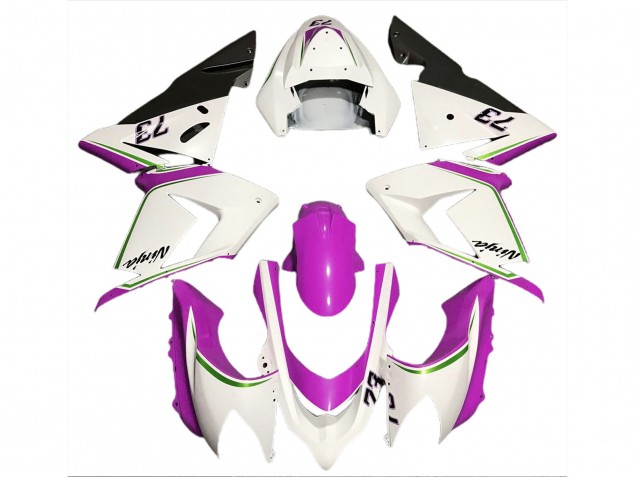 2004-2005 Kawasaki ZX10R Motorcycle Fairings - Glossy White Pink Canada for Sale
