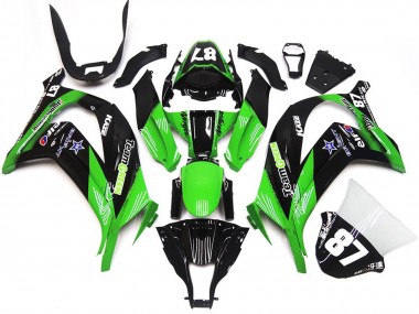 2016-2020 Kawasaki ZX10R Motorcycle Fairings - Green Glossy Black Team Green Star 87 Canada for Sale