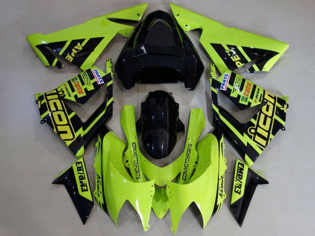 2004-2005 Kawasaki ZX10R Motorcycle Fairings - High Viz Yellow and Black Canada for Sale