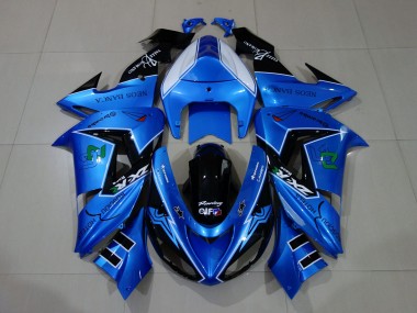 2006-2007 Kawasaki ZX10R Motorcycle Fairings - Liquid Blue Glossy Black Canada for Sale