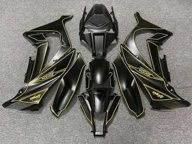 2011-2015 Kawasaki ZX10R Motorcycle Fairings - Matte Black Yellow Lining Canada for Sale