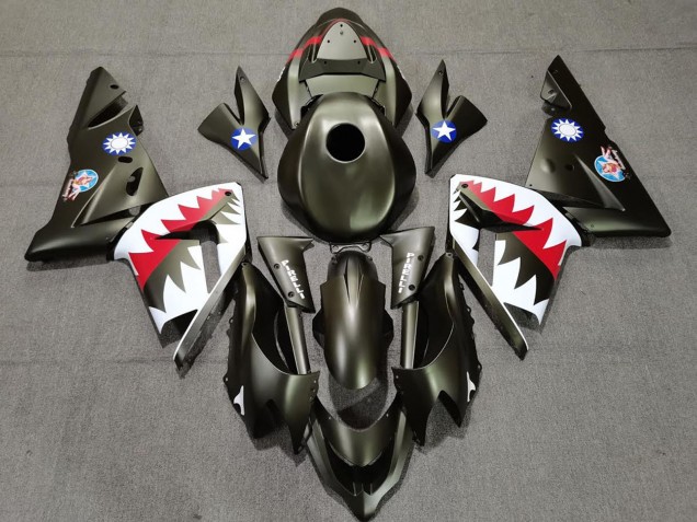 2004-2005 Kawasaki ZX10R Motorcycle Fairings - Military Green Shark Canada for Sale