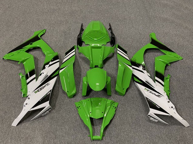 2011-2015 Kawasaki ZX10R Motorcycle Fairings - Green White Glossy Black OEM Style Canada for Sale
