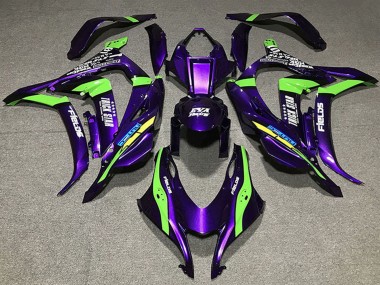 2016-2020 Kawasaki ZX10R Motorcycle Fairings - Purple Green White Trick Star Eva Racing Canada for Sale