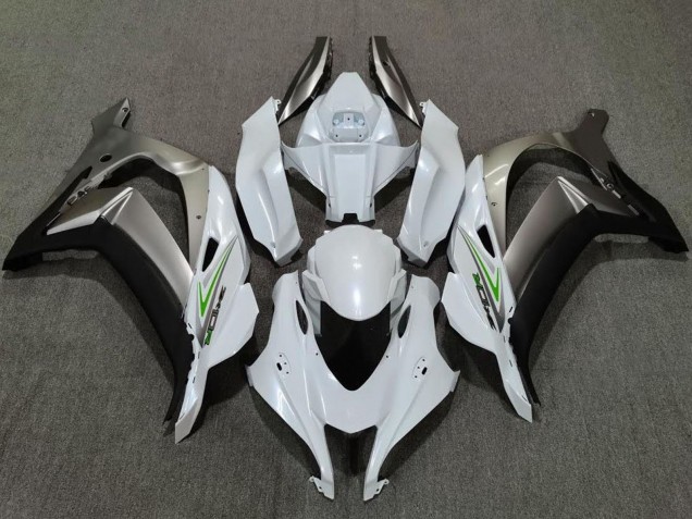2016-2020 Kawasaki ZX10R Motorcycle Fairings - Pearl White Silver Canada for Sale