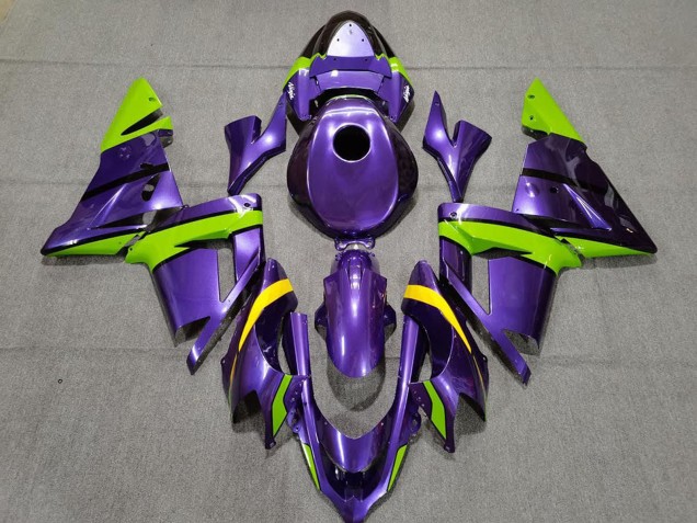 2004-2005 Kawasaki ZX10R Motorcycle Fairings - Purple Green and Yellow Canada for Sale