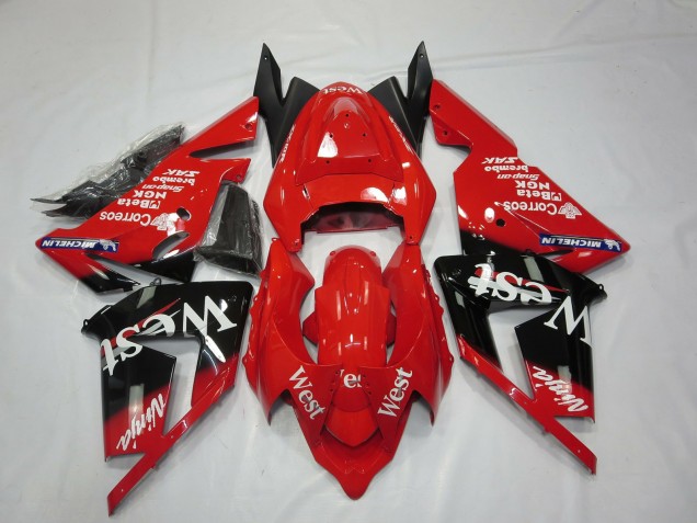 2004-2005 Kawasaki ZX10R Motorcycle Fairings - Red West Canada for Sale