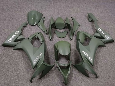 2008-2010 Kawasaki ZX10R Motorcycle Fairings - US Army Green Canada for Sale