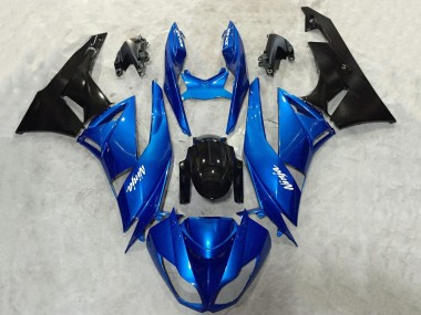 2009-2012 Kawasaki ZX6R Motorcycle Fairing - Blue Glossy Black Canada for Sale