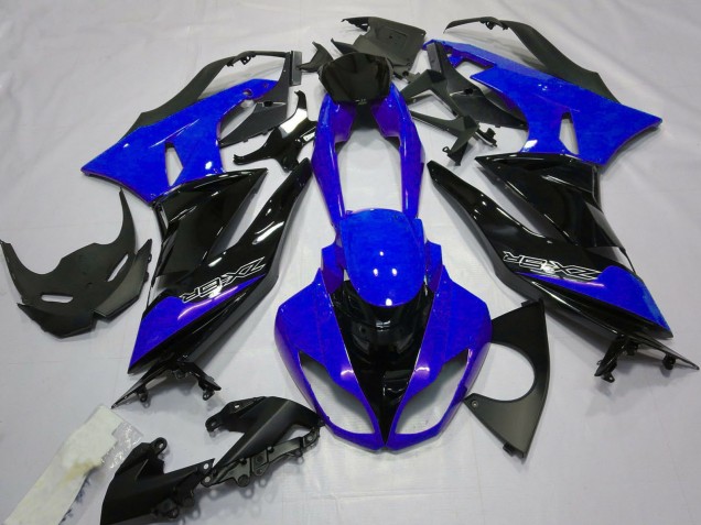 2009-2012 Kawasaki ZX6R Motorcycle Fairings - Blue Glossy Black Canada for Sale