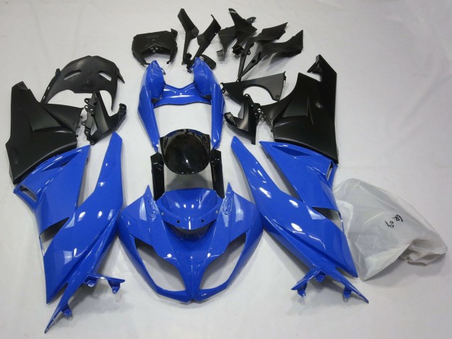 2009-2012 Kawasaki ZX6R Motorcycle Fairings - Blue Glossy Black Matte Black Canada for Sale