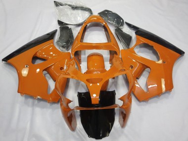 2000-2002 Kawasaki ZX6R Motorcycle Fairings - Orange Glossy Black Canada for Sale