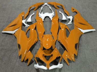 2019-2022 Kawasaki ZX6R Motorcycle Fairings - White Orange Canada for Sale