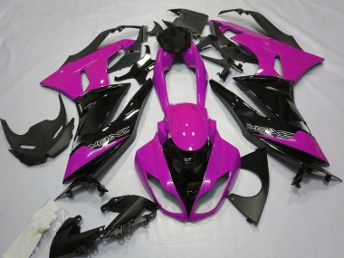 2009-2012 Kawasaki ZX6R Motorcycle Fairings - Pink Glossy Black Canada for Sale