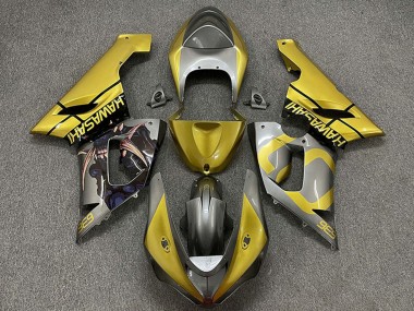 2005-2006 Kawasaki ZX6R Motorcycle Fairings - Gold Silver Canada for Sale