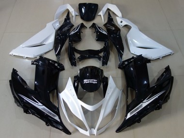 2013-2018 Kawasaki ZX6R Motorcycle Fairing - White Glossy Black Canada for Sale