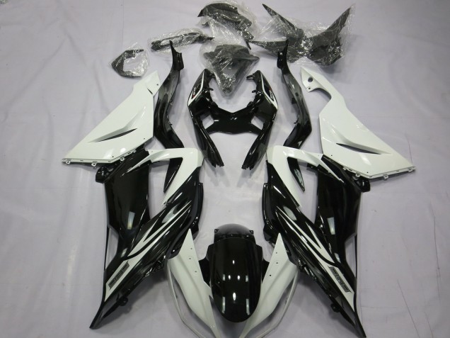 2013-2018 Kawasaki ZX6R Motorcycle Fairings - White Glossy Black Canada for Sale