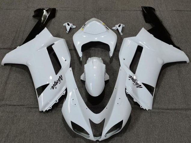 2007-2008 Kawasaki ZX6R Motorcycle Fairings - Plain White Gloss Canada for Sale