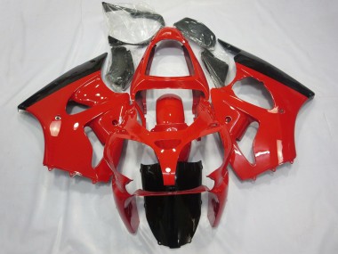 2000-2002 Kawasaki ZX6R Motorcycle Fairings - Red Glossy Black Canada for Sale