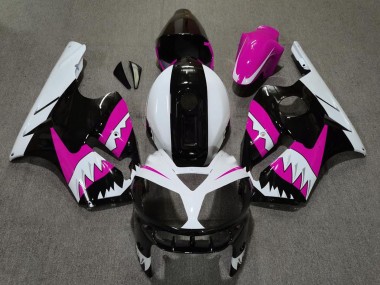 2002-2006 Kawasaki ZX12R Motorcycle Fairings - Pink Black White Shark Canada for Sale